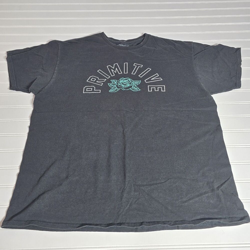 Primitive T Shirt Mens Size XL Black Short Sleeve Rose Logo Graphic Adults